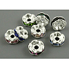 Brass Rhinestone Spacer Beads RB-A014-L7mm-S-1