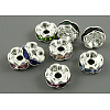 Brass Rhinestone Spacer Beads RB-A014-L8mm-S-1
