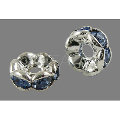 Brass Rhinestone Spacer Beads RB-A014-L12mm-04S-1