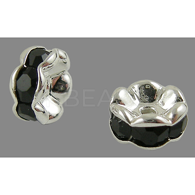 Brass Rhinestone Spacer Beads RB-A014-L8mm-02S-1