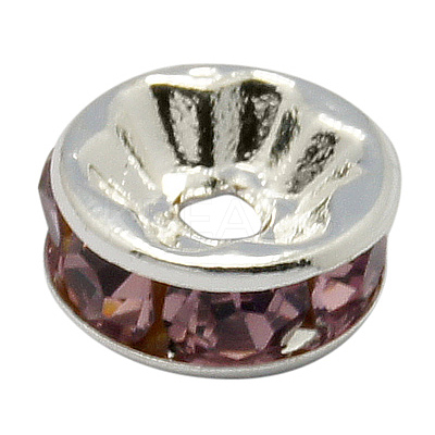 Brass Rhinestone Spacer Beads RB-A014-Z10mm-10S-1