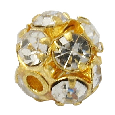 Brass Rhinestone Beads RB-H034-10-1