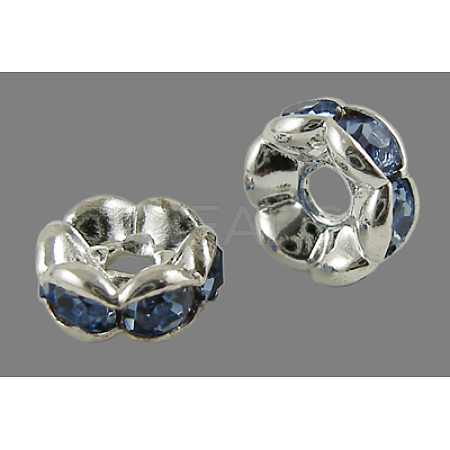 Brass Rhinestone Spacer Beads RB-A014-L12mm-04S-1