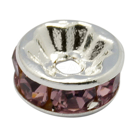 Brass Rhinestone Spacer Beads RB-A014-Z10mm-10S-1