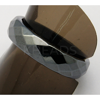 Non-Magnetic Synthetic Hematite Wide Band Rings RJEW-A026-2-1