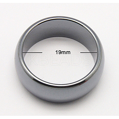 Magnetic Synthetic Hematite Wide Band Rings RJEW-Q065-1-1