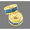 Brass Grade A Rhinestone Spacer Beads RSB036NF-13G-1