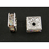 Brass Rhinestone Spacer Beads RSB074NF-02S-1