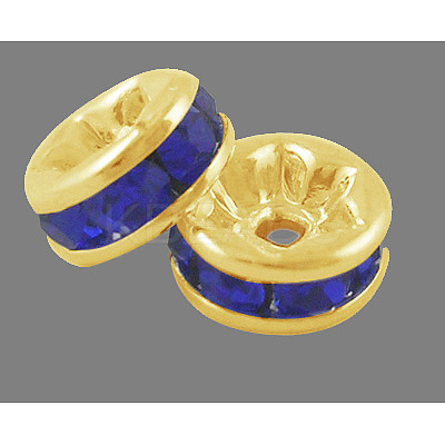 Brass Grade A Rhinestone Spacer Beads RSB036NF-15G-1