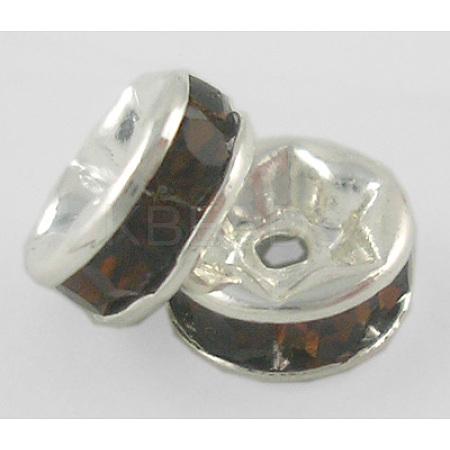 Brass Grade A Rhinestone Spacer Beads RSB038NF-06-1