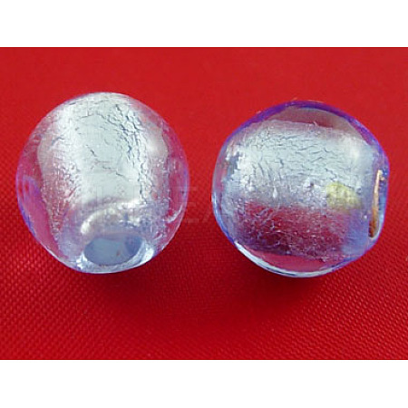 Handmade Silver Foil Glass Beads SLR12MM04Y-1