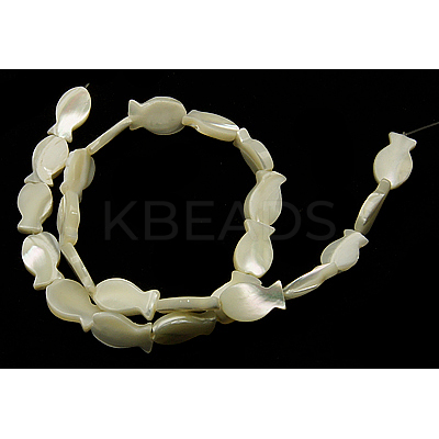 Natural White Shell Beads Strands SSHEL-18X10-1
