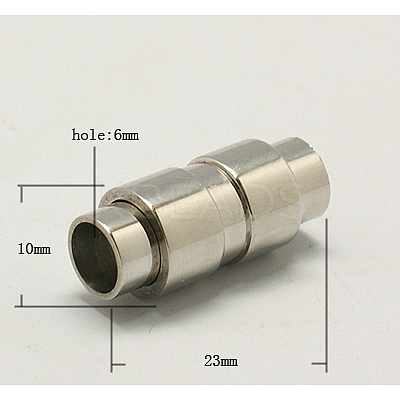 Tarnish Resistant 304 Stainless Steel Magnetic Clasps with Glue-in Ends STAS-H048-2-1