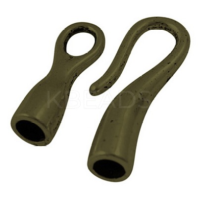 Tibetan Style Hook and Eye Clasps TIBE-LF11268YKG-AB-FF-1