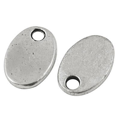 Tibetan Style Alloy Stamping Blank Tag Charms Pendants TIBEP-10X8-AS-FF-1-1