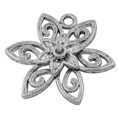 Tibetan Style Alloy Pendants TIBEP-EBB088YKG-AS-FF-1