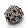 Tibetan Style Alloy Lion Head Beads X-TIBEB-E073-01B-1
