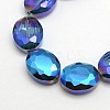 Faceted Electroplate Crystal Glass Oval Beads Strands X-EGLA-F059B-05-1