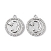 Brass Micro Pave Clear Cubic Zirconia Pendants KK-F871-30P-1