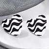 Heart Acrylic Printed Stud Earrings for Women EJEW-G418-01E-2