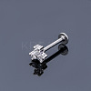 316L Surgical Stainless Steel Micro Pave Clear Cubic Zirconia Cartilage Earrings WGEC19D-05-1