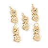 Brass Clear Cubic Zirconia Charms ZIRC-B010-04G-1