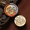 Merry Chrstmas Wax Seal Brass Stamp Heads AJEW-M038-01S-G-1