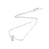 Rhodium Plated 925 Sterling Silver Clear Cubic Zirconia Star Pendant Necklace Making STER-T007-104P-1