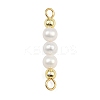 Natural Cultured Freshwater Pearl & Electroplate Non-magnetic Synthetic Hematite Round Beaded Connector Charms PALLOY-JF04364-2
