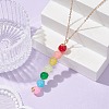 Colorful Glass Round Beaded Pendant Necklaces NJEW-JN04581-01-2