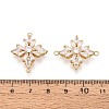 Brass Pave Clear Cubic Zirconia Connector Charms KK-N284-10G-3