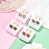 Evil Eye Glass Ear Fake Plugs EJEW-H105-27G-2
