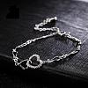 Brass Cubic Zirconia Link Chain Bracelets BJEW-EE0003-01P-2
