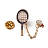 Badminton with Chain Dangle Enamel Pin JEWB-TAC0006-32-1