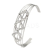 Non-Tarnish 304 Stainless Steel Hollow Open Cuff Bangles BJEW-Q348-03P-02-1