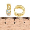 Tartan Pattern Enamel Chunky Hinged Huggie Hoop Earrings for Women EJEW-P196-22G-03-2