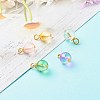Frosted Spray Painted Foil Glass Beads PALLOY-JF00808-3