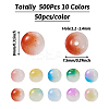 500Pcs 10 Colors Imitation Jade Glass Beads DGLA-KS0001-01-3