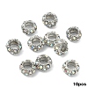 10Pcs Alloy Rhinestone European Beads CPDL-YW0001-02C-1