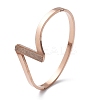 Ion Plating(IP) 304 Stainless Steel Hinged Bangles for Women BJEW-A011-20RG-4