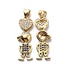Brass Cubic Zirconia Pendants KK-G446-19G-1