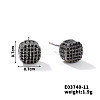 Chic Brass Cubic Zirconia Stud Earrings ZD1304-3-1