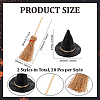 20Pcs Halloween Wood Mini Broom DJEW-ME0001-07-2