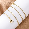 Brass Round Snake Chain Necklaces for Women NJEW-D302-15G-4