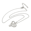 Mother's Day Brass Micro Pave Clear Cubic Zirconia I Love You Mom Heart Pendant Necklaces for Women NJEW-C085-01D-P-2