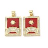 Brass Micro Pave Clear Cubic Zirconia Pendants KK-C045-09G-1