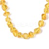 Natural Amber Nuggets Beaded Necklaces NJEW-T019-10-4