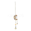 Iron Wire Winding Moon Chandelier Decor Hanging Prism Ornaments LS-HJEW-M002-23G-1