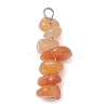 Gradient Color Natural Red Aventurine & Natural Sunstone & Natural Topaz Jade Chip Beaded Pendants PALLOY-JF02791-09-3