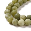 Round Frosted Natural TaiWan Jade Bead Strands G-M248-8mm-02-4